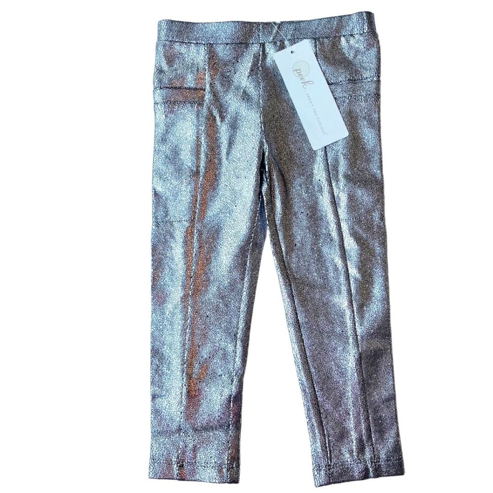 NWT Peek Kaitlyn Foil Metallic Leggings Size 2T